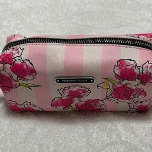 Victoria's Secret Pink Striped Floral Cosmetic Bag NWT